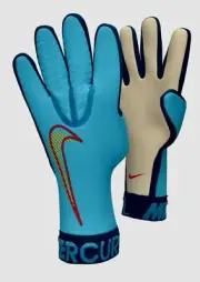 NIKE Mercurial Touch Victory Chlorine Blue GK Goalkeeper Gloves Sz 8