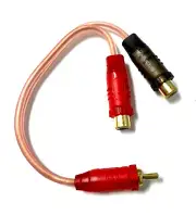 2PCS Y-ADAPTER CAR AUDIO RCA INTERCONNECT COPPER CABLE 2 FEMALE TO 1 MALE