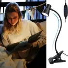 Black Clip On Reading Light USB Charging Table Lamp Adults