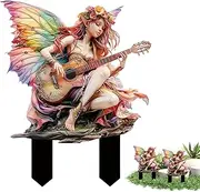 Fairy Figurines,Flat Plant Pot Fairy Garden Fairies - Garden Stakes, Flower Pot Decorations, Small Garden Gnome Figurines for Desk Ornament