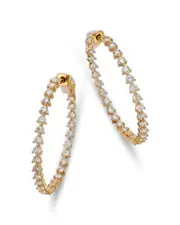 Bloomingdale's Fine Collection Diamond Martini Set Inside Out Hoop Earrings in 14K Yellow Gold, 2.0 tcw