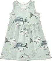 [Caihoyu] Girl Sleeveless Dresses Toddler Kids Swing Casual Spring Dresses Birthday Gift, Multicolor13, 8 Years