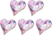 uxcell 5 Pcs 3D Heart AB Purple Nail Rhinestones 12x13mm K9 Glass Crystal Rhinestones Pointed Back Crooked Heart Gems for Nail Charm Art DIY Craft