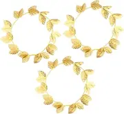 [SHERCHPRY] 3pcs Goddess Accessories Greek Goddess Costume Girls Leaf Ring Goddess Headpiece Leaf Hoop Goddess Hair Jewelry Crowns for Women Prom Headpiece Garland Tiara Gold Leaf Apparel