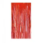 Red Metallic Tinsel Curtain Foil 1m Backdrop Pom Poms Streamers Hens Party D�cor