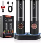 Electric Salt and Pepper Grinder Set - White Elephant Gifts for Adults, Upgraded