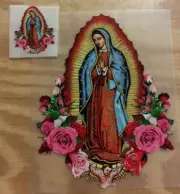 1 DTF Print+Pocket Virgen De Guadalupe Religious Roses Catholic Ready to Press