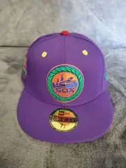 NEW ERA 59 FIFTY MLB CHICAGO WHITE SOX PURPLE ASG 1983 FITTED HAT SZ 7 1/8 MENS