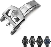 [SKXMOD] 316L Stainless Steel Buckle For IWC Pilot Mark Portugieser Rose Gold Rubber Leather Watchband Folding Clasp