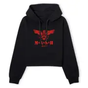 M*A*S*H Broken Eagle Logo Women's Cropped Hoodie - Black