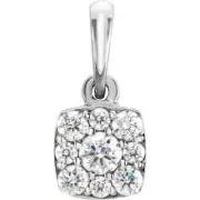 14K White 1/4 CTW Diamond Cluster Pendant