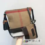 BURBERRY 博柏利 THE ASHBY CANVAS 小號帆布經典格紋水桶包 24CM 斜挎包 手提包