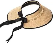 [HAMKVBPR] Women Visor Hat Raffia Hollow Outdoor Travel Beach Hollow Straw Hat Summer Outdoor