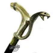 Vintage Brass Snake Head Handle Silver Knob For Wooden Walking Stick Cane