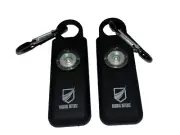 125 DB Personal Safety Alarm Self Keychain with LED Black Hand Pull SOS - x 2