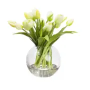 Glamorous Fusion White Tulip 29cm Artificial Faux Flower Plant Decorative Arrang