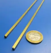 360 Brass Square Bar 1/8" Thick x 1/8" Wide x 48.0" Length, 2 Units, 8 Ft Total