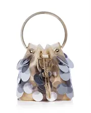 Jimmy Choo Bon Bon Embellished Mesh Top Handle Bag