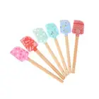 Wooden handle silicone spatula Scraper smoothing Smoother Cake Baking Tool c _pw