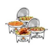 Chafing Dishes for Buffet 5QT, [95% Pre-Assembled] Round Chafing Dish Buffet ...