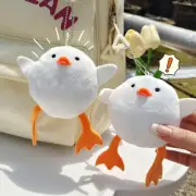 Duck Plush Toy Cartoon Big White Duck Pendant Doll Keychain Motivating Car Key R