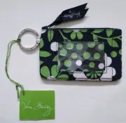VERA BRADLEY Green Lucky You zip id case/key ring/New With Tags