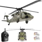 SOWOFA Remote Control Helicopter K170 Green brushless Motor Remote Control Helicopter Single Wing aileron Free 4CH 6-axis Gyroscope Altitude Hovering Adult Beginner 2 Batteries (Green)