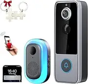 GuardianBell Pro – Smart WiFi Doorbell & Security Cam in One, Motion Alerts, Live View and Two-Way Audio, Auto Snapshots and Local Recordings (A)
