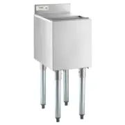 18"W x 12"L Stainless Steel Underbar Ice Bin with Sliding Lid & Bottle Holders