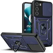 [Rockdex] case for Oppo reno12 Case Back Lens Slip Protect Cover Quality Kickstand Premium Armor Military Grade (for Reno12,Blue)