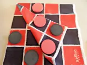 SWOOC Games - NEW 2-in-1 Vintage Giant Checkers & Tic Tac Toe Game with Mat