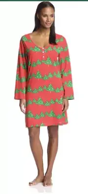 Christmas Tree Long Sleeve Night Gown Red Lights Womens Juniors Size Extra Small