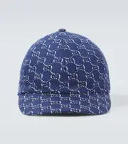 [Gucci] Gucci GG cotton baseball cap L blue