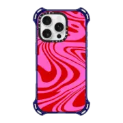 iPhone 16 Pro Bounce Case MagSafe Compatible Marble Trippy Wavy Swirl Pink Red Spiral Warp Twirl 70s Psychedelic Acid Groovy Abstract Pattern