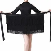 [ZBH1985] Women's Dance Skirts Ballroom Latin Dance Dress Lace-up Skirt Tango Dance Skirt Apron Tassel Skirt Dance Practice Performance Hip Scarf