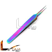 Needle Nose Multi Rainbow Color Straight Tips Eyelash Extension Tweezers