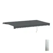 ALEKO Motorized Black Frame Retractable Home Patio Canopy Awning 16'x10' Grey