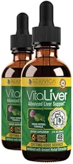 VitaLiver Liver-Health Cleanse and Detox Supplement with Milk Thistle - All-Natural Liquid for 2X Absorption - Chanca Piedra, Dandelion, Artichoke and More