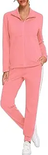 [HALCYEEN] Zip Up Tracksuit for Womens 2 Piece Jogging Suit Lounge Sweatshirt & Jogger Pants with Pockets