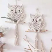 65cm hand-made macrame owl dream catcher wall hanging decoration (extra large)
