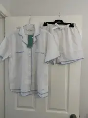 Peter Alexander Ladies White Linen Pyjama Set Small