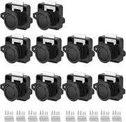 MTSmart RV Cabinet Locks, ABS Push Button Cabinet Latch for RV Motorhome Camper Truck Caravan Van Yacht Boat Marine, Camper Cupboard Knob RV Cabinet Latches (10PC Black)