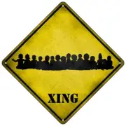 Toddler Crowd Xing Novelty Mini Metal Road Notice 8" Cross Xing Crossing Sign