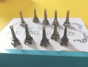 10 Eiffel Tower Charms Antique Bronze Tone Paris France Pendants 3D Findings