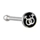 Pride Shack - Bisexual Nose Ring - Male Female (Black & White) - LGBT Bi Pride