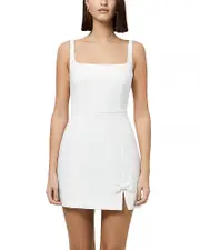 French Connection Whisper Bow Trim Slit Mini Dress