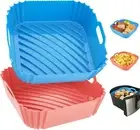 Air Fryer Silicone Liners Square, 7.1 Inch Reusable Air Fryer Liners for 4-7 QT