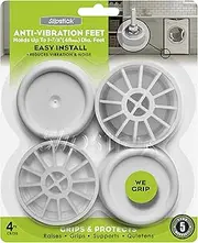 Slipstick Anti Vibration Pads for Washing Machine/Appliances (Set of 4 Non-Slip Pedestals) Stops Washer Dryer from Walking/Moving, Reduces Noise, Protects All Hard Floor Surface, Universal Size