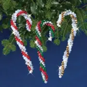 Nostalgic Christmas Beaded Crystal Ornaments Kit Crystal Candy Canes Kit Makes 3