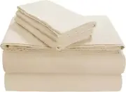 FLSOEDSS Luxury Solid Flannel Deep Pocket Sheet Set, Queen, Ivory